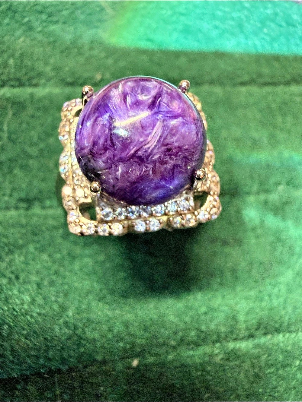Purple chariot & Statement Ring size 7 adjustable